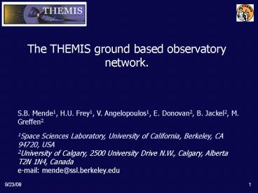 The THEMIS ground based observatory network.