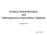 Surface Characterization and Heterogeneous Asymmetric Catalysis