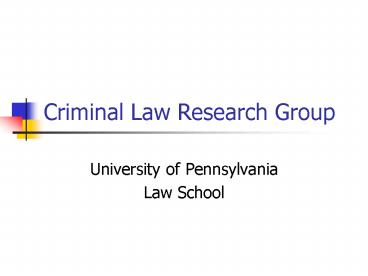 Criminal Law Research Group
