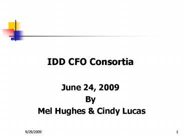 IDD CFO Consortia