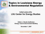 Topics in Louisiana Energy