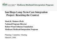 San Diego LongTerm Care Integration Project: Resetting the Context