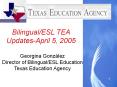 BilingualESL TEA UpdatesApril 5, 2005 PowerPoint PPT Presentation