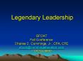 Legendary Leadership PowerPoint PPT Presentation