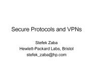 Secure Protocols and VPNs