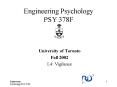 Engineering Psychology PSY 378F PowerPoint PPT Presentation