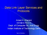 Data Link Layer Services and Protocols