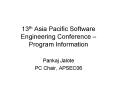 13th Asia Pacific Software Engineering Conference Program Information PowerPoint PPT Presentation