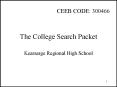 The College Search Packet PowerPoint PPT Presentation