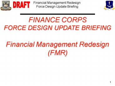 FINANCE CORPS