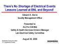 Theres No Shortage of Electrical Events Lessons Learned at BNL and Beyond PowerPoint PPT Presentation