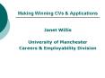 Making Winning CVs PowerPoint PPT Presentation