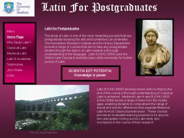 Latin For Postgraduates