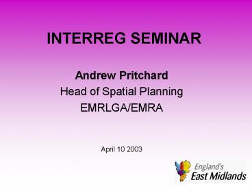 INTERREG SEMINAR