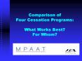 Comparison of Four Cessation Programs: What Works Best For Whom PowerPoint PPT Presentation