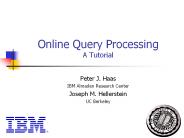 Online Query Processing A Tutorial
