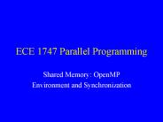 ECE 1747 Parallel Programming