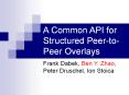 A Common API for Structured Peer-to-Peer Overlays PowerPoint PPT Presentation