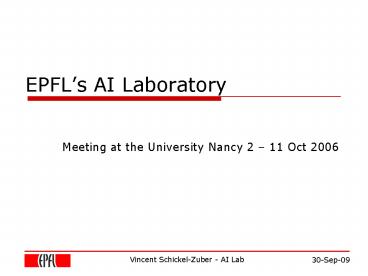 Meeting at the University Nancy 2 11 Oct 2006