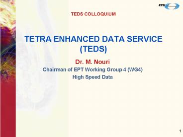 TETRA ENHANCED DATA SERVICE TEDS