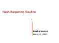 Nash Bargaining Solution PowerPoint PPT Presentation