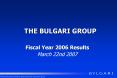 THE BULGARI GROUP PowerPoint PPT Presentation