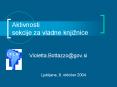 Aktivnosti sekcije za vladne knjinice PowerPoint PPT Presentation