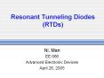 Resonant Tunneling Diodes (RTDs) PowerPoint PPT Presentation