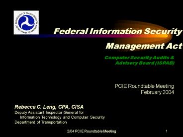 Federal Information Security