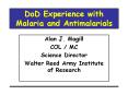 DoD Experience with Malaria and Antimalarials PowerPoint PPT Presentation