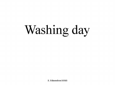 Washing day