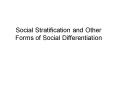 Social Stratification and Other Forms of Social Differentiation PowerPoint PPT Presentation