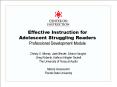Effective Instruction for Adolescent Struggling Readers Professional Development Module PowerPoint PPT Presentation