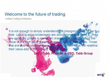 Welcome to the future of trading