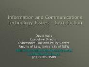 Information and Communications Technology Issues 