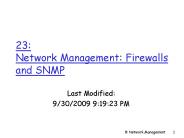 23: Network Management: Firewalls and SNMP