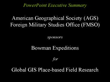 PowerPoint Executive Summary