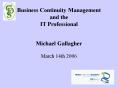 Business Continuity Management PowerPoint PPT Presentation