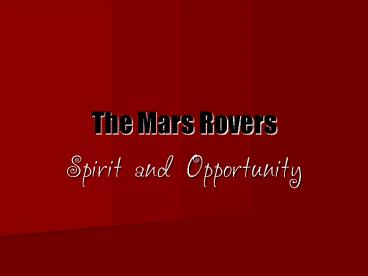 The Mars Rovers