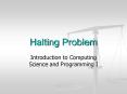 Halting Problem PowerPoint PPT Presentation
