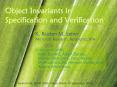Object Invariants in Specification and Verification PowerPoint PPT Presentation