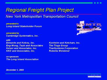 presented to Long Island Stakeholder Forum