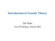 Introduction to Genetic Theory