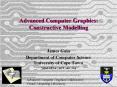 Advanced Computer Graphics: Constructive Modelling PowerPoint PPT Presentation