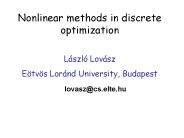 Nonlinear methods in discrete optimization