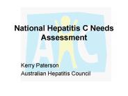 National Hepatitis C Needs Assessment