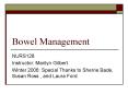 Bowel Management PowerPoint PPT Presentation