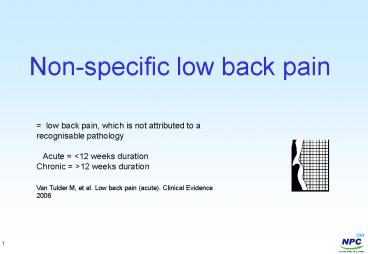 Nonspecific low back pain