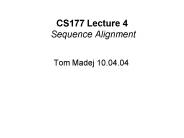 CS177 Lecture 4 Sequence Alignment