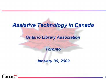 Assistive Technology in Canada